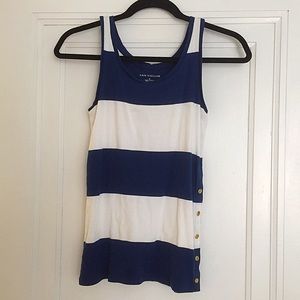 Darling Ann Taylor Wide Striped Side Snap Tank
